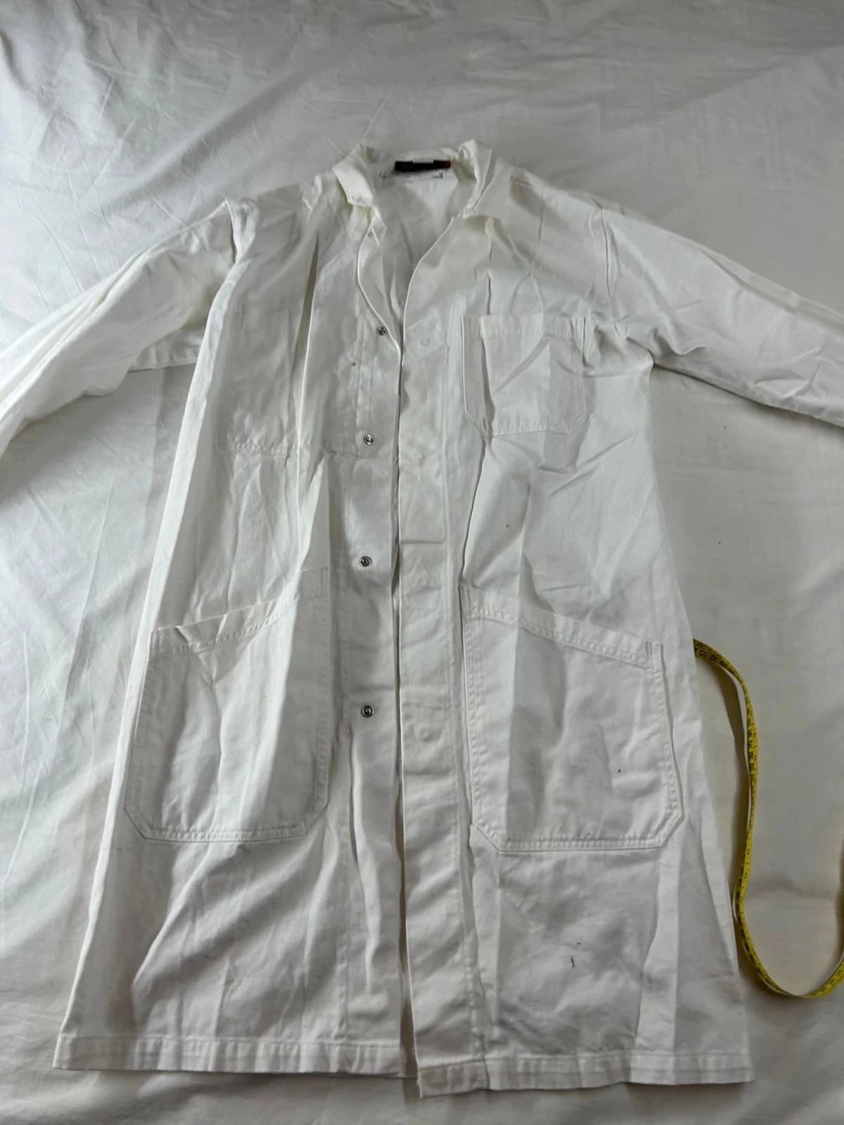 Vintage white apron shirt molinel – photo 2